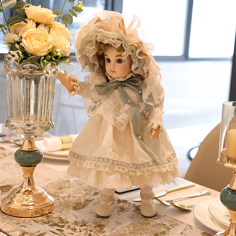 16‑inch/40cm Bisque Vintage Imperial Court Doll Grain Ball‑Jointed Doll (BJD) Dress‑Up Toy, Hand-Painted Doll for Girls