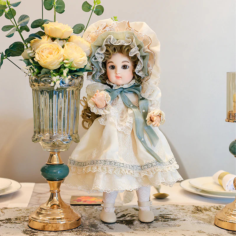 16‑inch/40cm Bisque Vintage Imperial Court Doll Grain Ball‑Jointed Doll (BJD) Dress‑Up Toy, Hand-Painted Doll for Girls