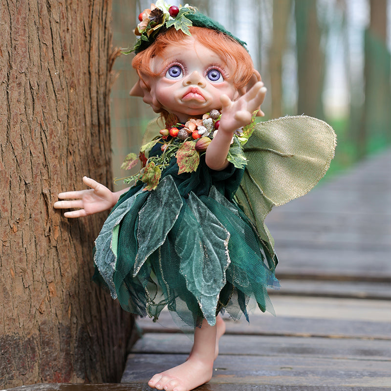 16-Inch/40cm Vinyl Forest Sprite Green Doll - Reborn Doll Australia