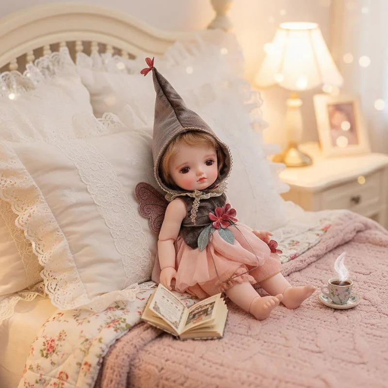 20-Inch/50cm Aimee Articulated Doll with Hand-Rooted Curls & Detailed Gown