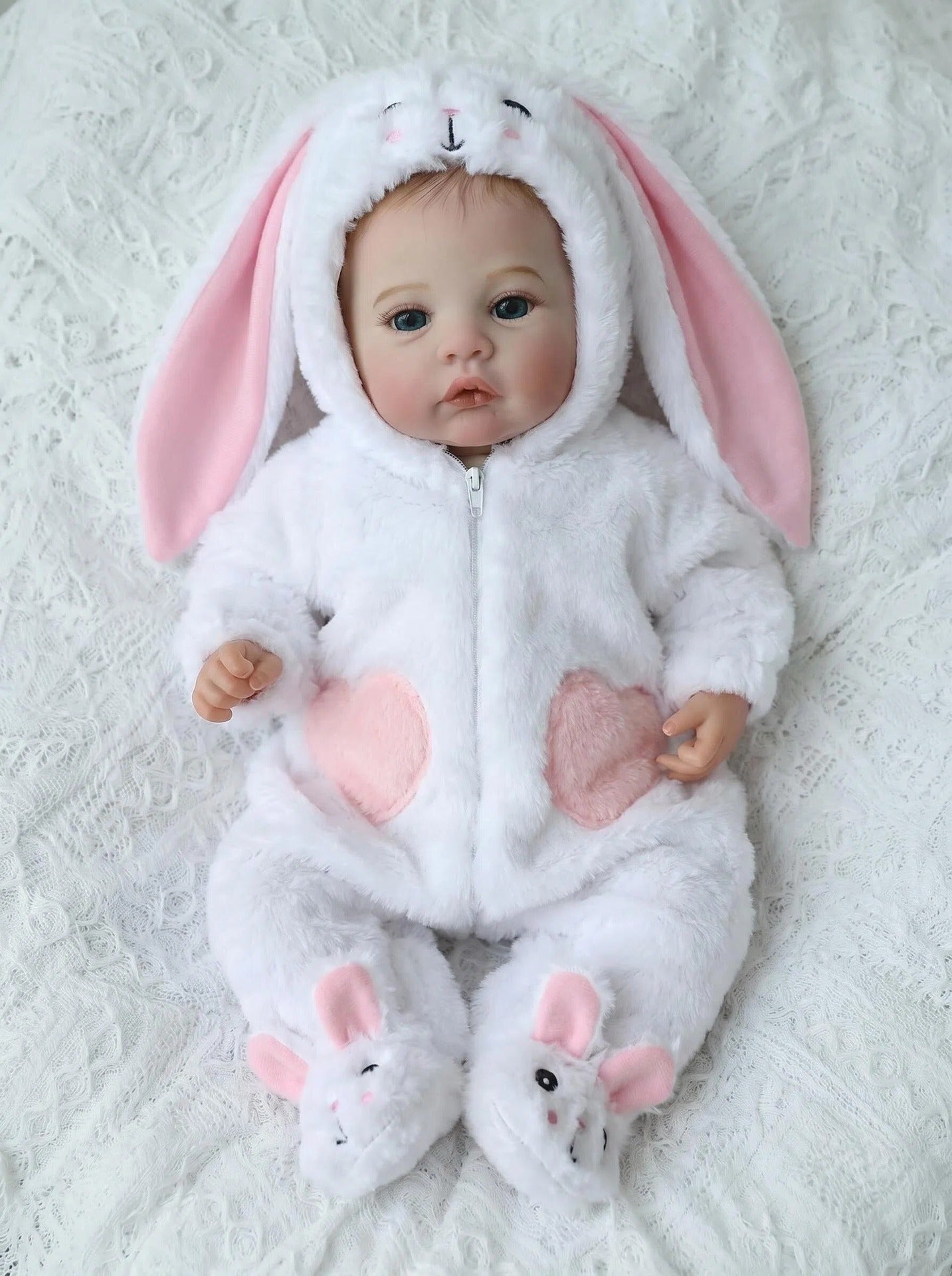 18inch Newreborn Baby Doll Lifelike Cuddly Figure with 3D Skin Multiple Layers Painting Visible Veins
