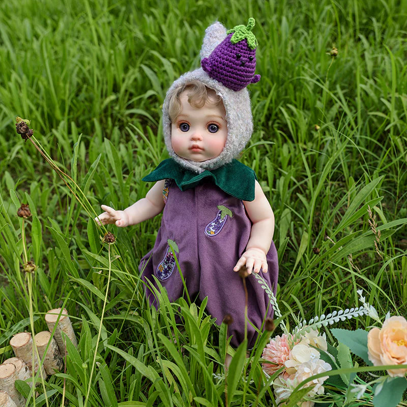 18 Inch/45cm Vinyl Lifelike Reborn Baby Doll in Eggplant Costume