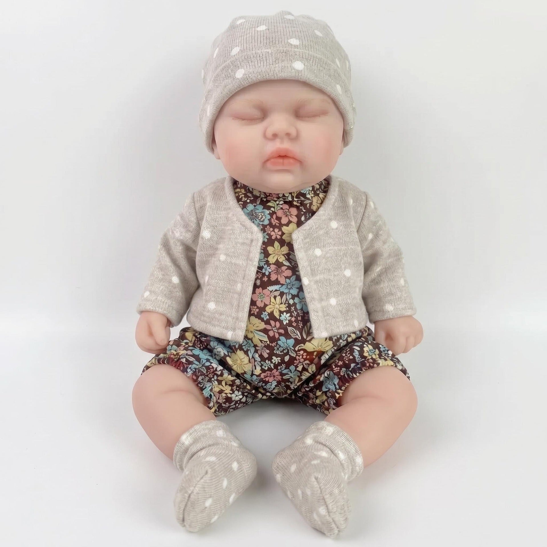 12Inch Collectible Reborn Doll, Soft Solid Platinum Silicone Baby with Elastic Stretchable Real Touch Body