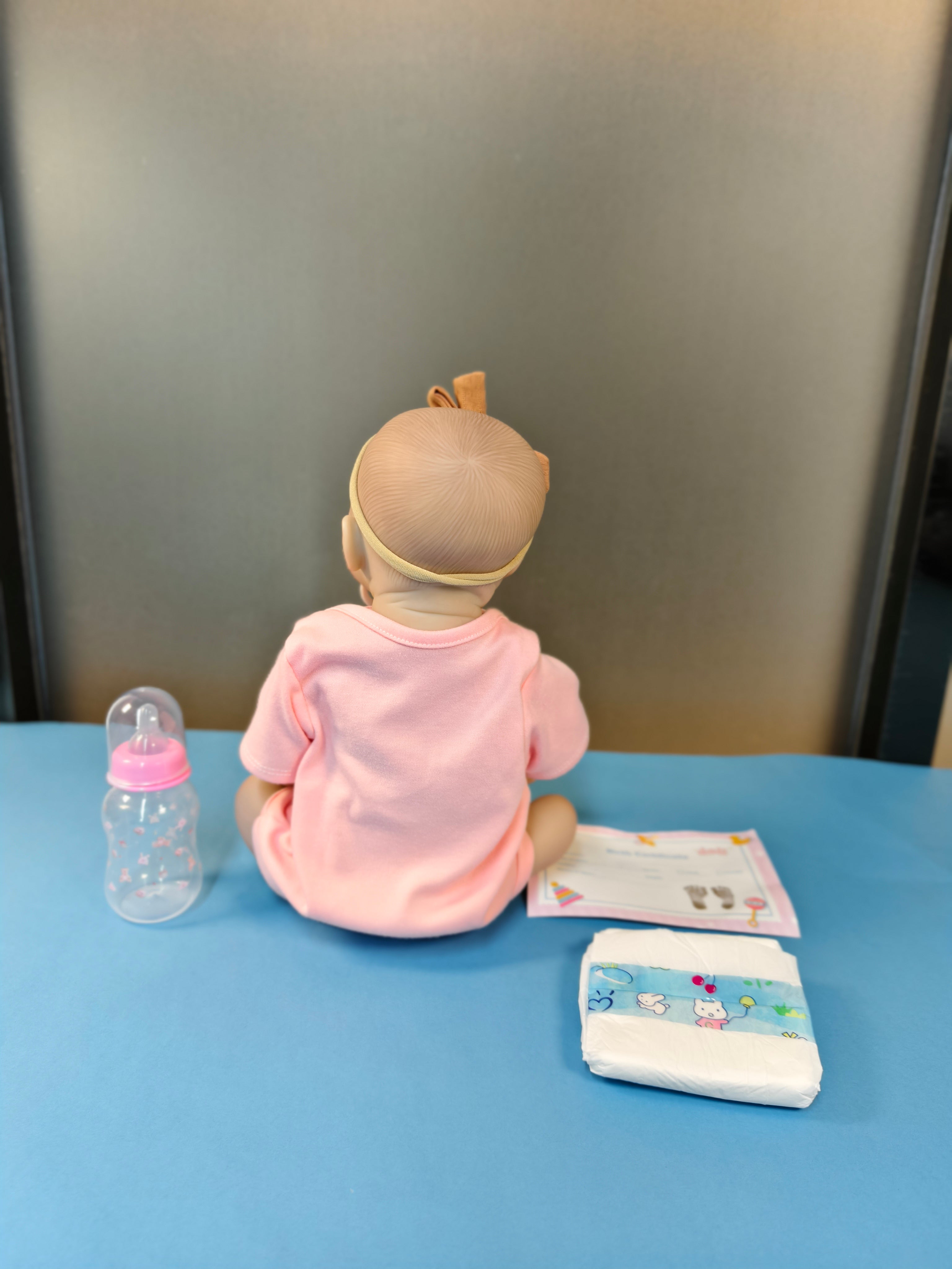 18-Inch/45cm Full Vinyl Reborn Baby Girl - 49cm Anatomically Correct Waterproof Doll with Hand-Painted Hair