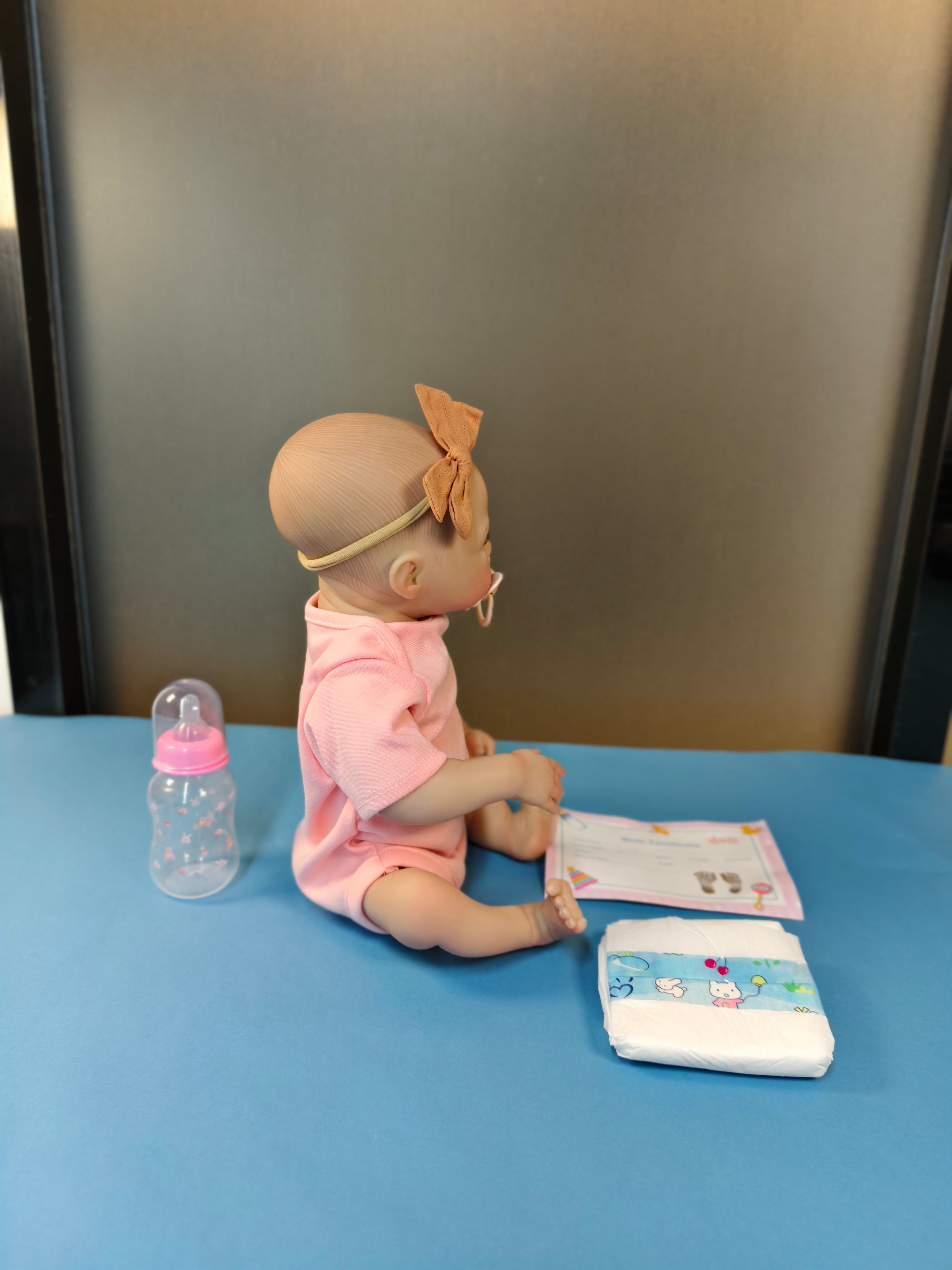 18-Inch/45cm Full Vinyl Reborn Baby Girl - 49cm Anatomically Correct Waterproof Doll with Hand-Painted Hair