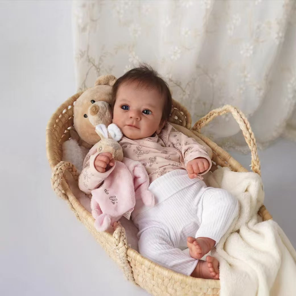 18-Inch/45CM Lifelike Already Painted Doll Newborn Baby Reborn Doll Hand Paint with Genesis High Quality 3D skin Tone