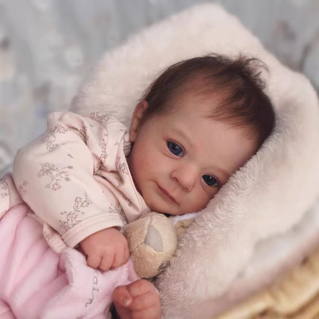 18-Inch/45CM Lifelike Already Painted Doll Newborn Baby Reborn Doll Hand Paint with Genesis High Quality 3D skin Tone