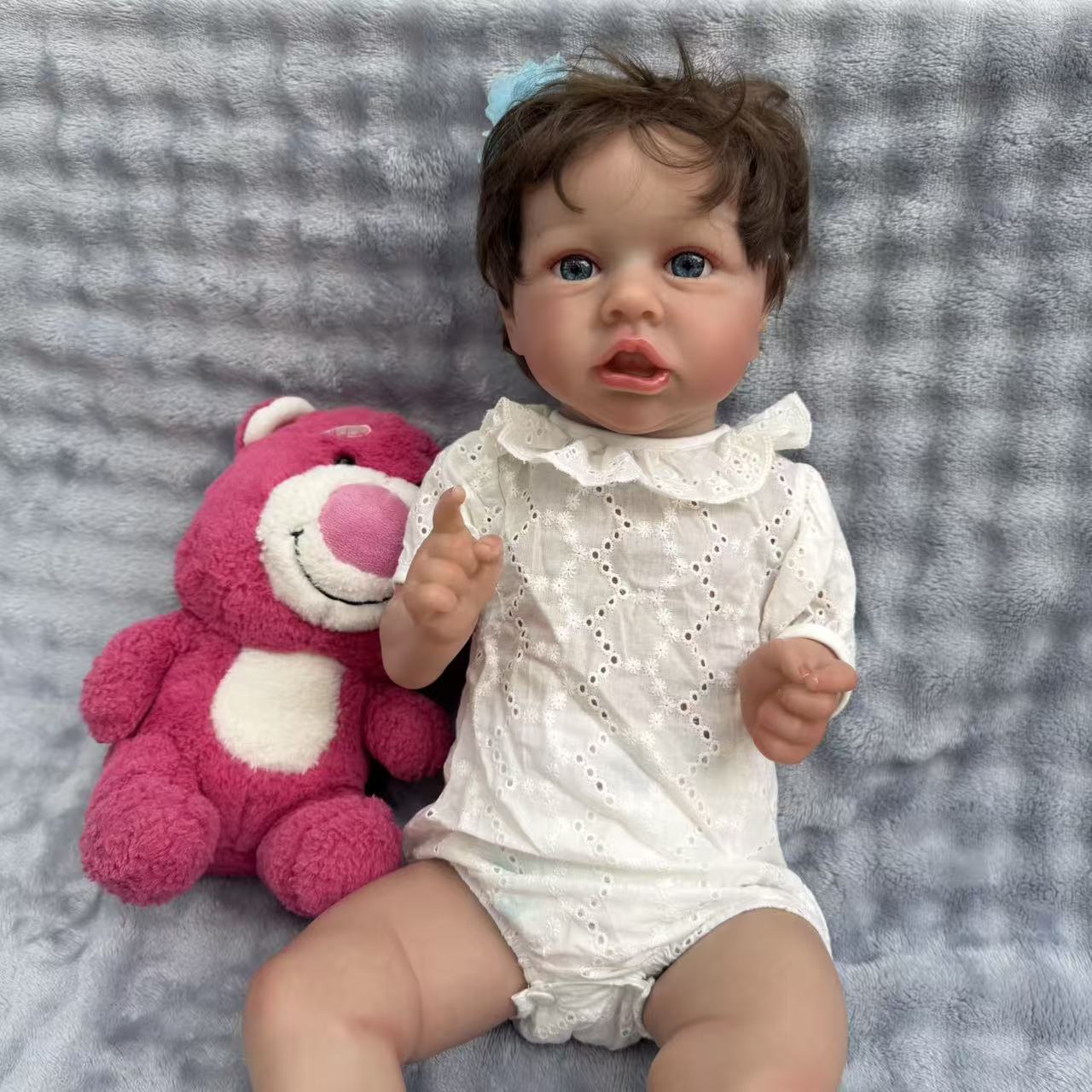 22-Inch/55cm Full Body Vinyl Reborn Girl - 55cm Life-Size Waterproof Baby Doll with Rooted Hair & Bathable Body