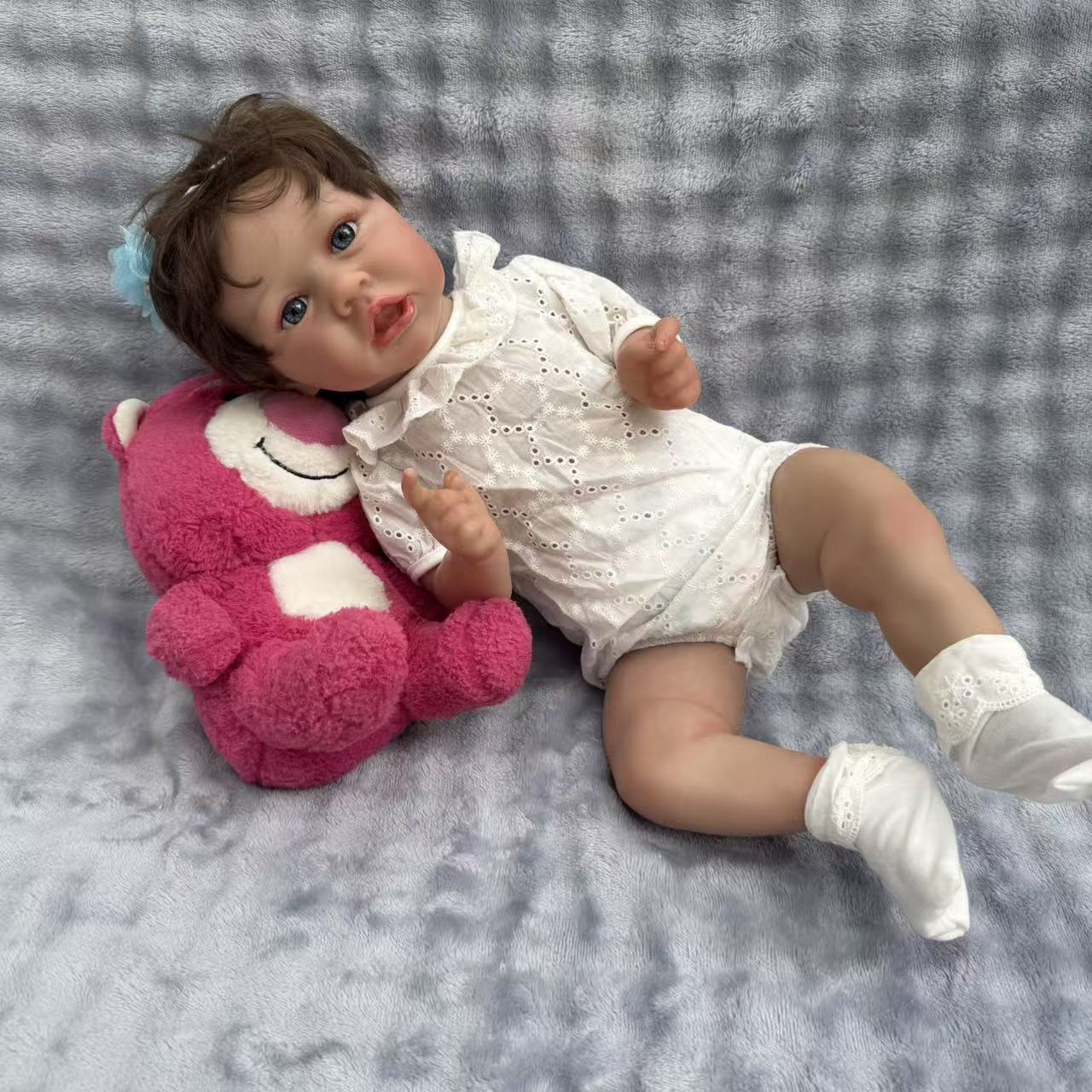 22-Inch/55cm Full Body Vinyl Reborn Girl - 55cm Life-Size Waterproof Baby Doll with Rooted Hair & Bathable Body