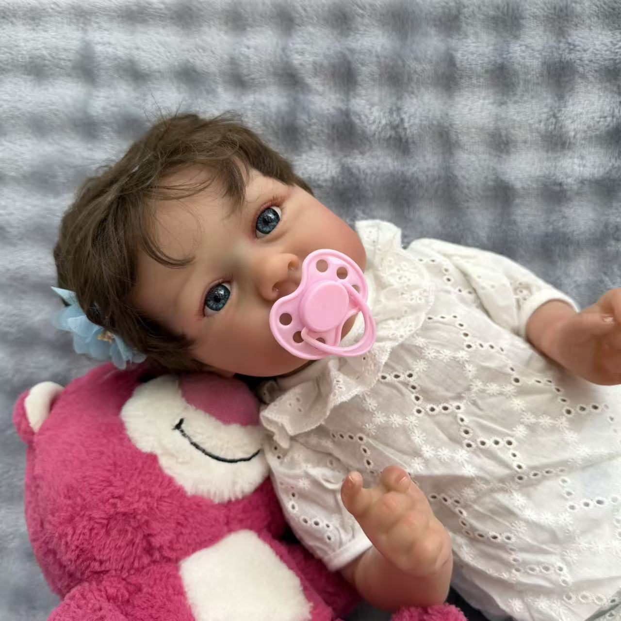 22-Inch/55cm Full Body Vinyl Reborn Girl - 55cm Life-Size Waterproof Baby Doll with Rooted Hair & Bathable Body