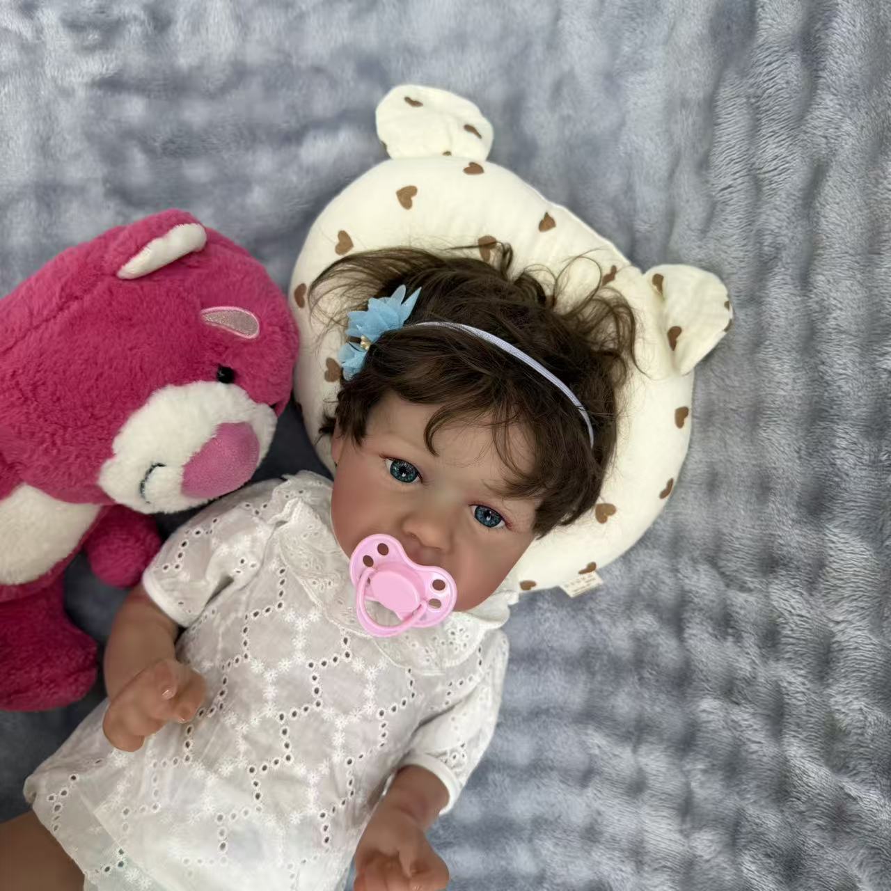 22-Inch/55cm Full Body Vinyl Reborn Girl - 55cm Life-Size Waterproof Baby Doll with Rooted Hair & Bathable Body