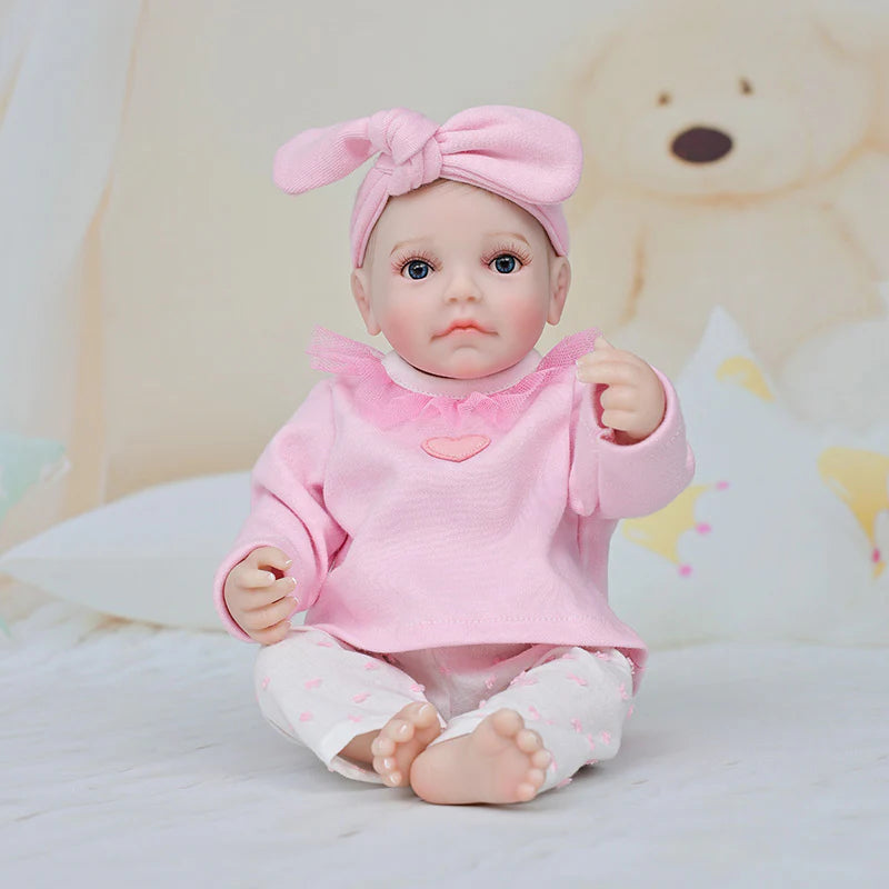 12-inch/30cm Pink Dream（eyes open) Full Vinyl Reborn Doll