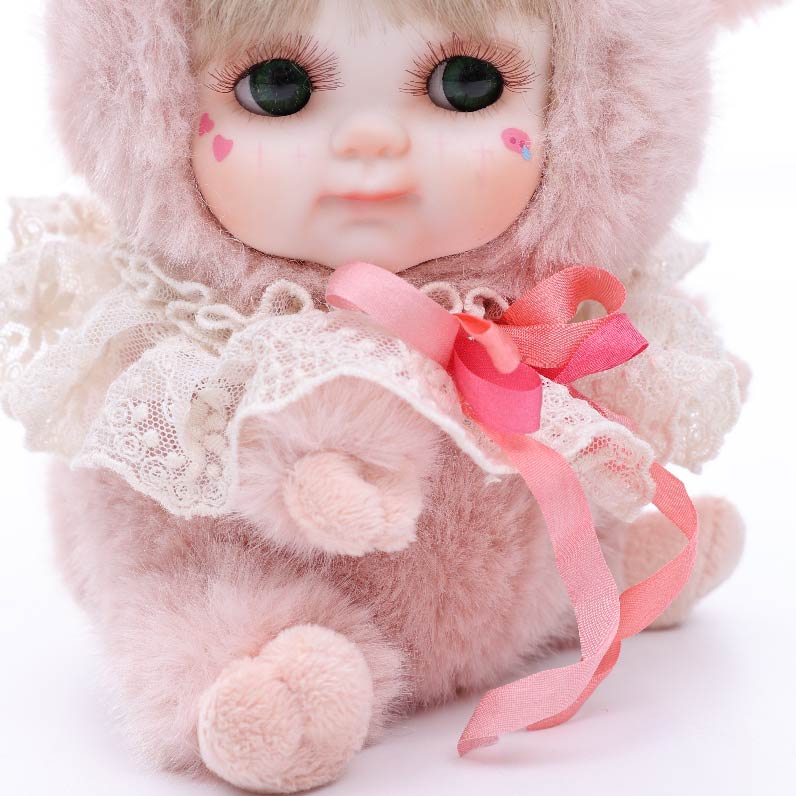 8 Inch/20cm High-Quality porcelain Cheeks Plush Pink Pig Hat Doll