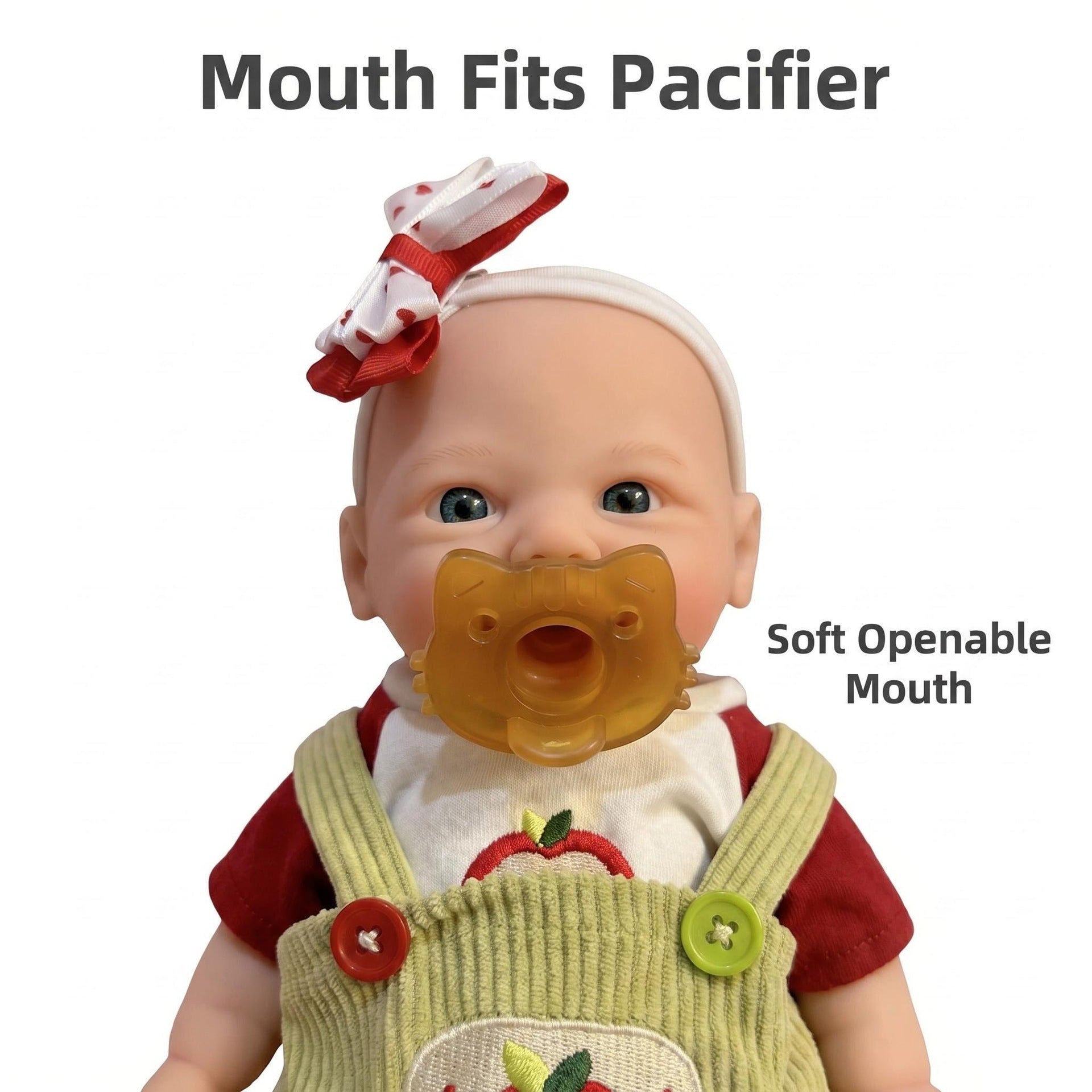 12Inch Mouth can Open smile Super Soft Solid Silione Comes With Pacifer Squishy Elastic