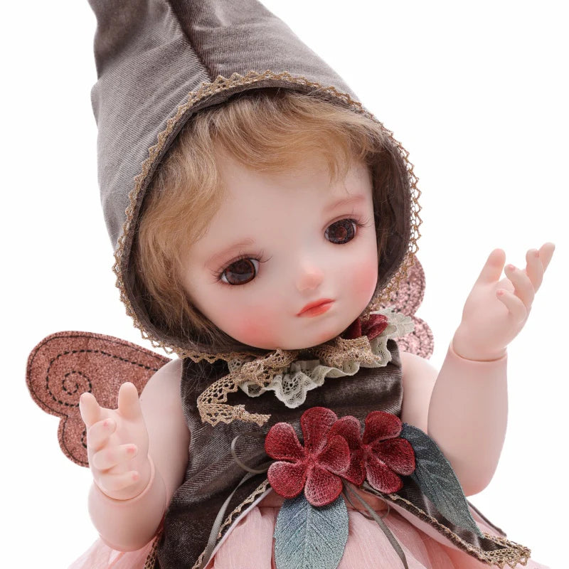 20-Inch/50cm Aimee Articulated Doll with Hand-Rooted Curls & Detailed Gown