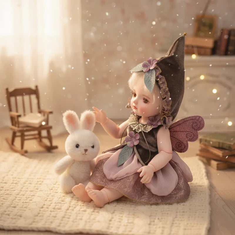 20 inch/50cm Articulated Fantasy Doll Silver Gray Hair Purple Eyes Lolita Fashion Collector Gift