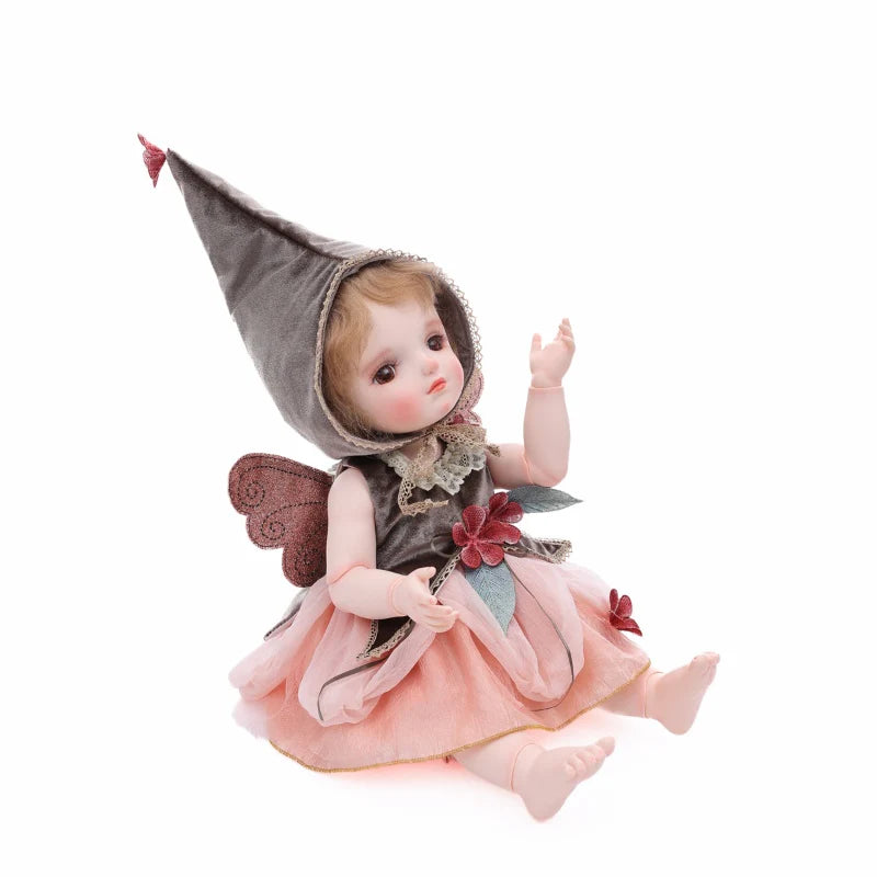 20-Inch/50cm Aimee Articulated Doll with Hand-Rooted Curls & Detailed Gown