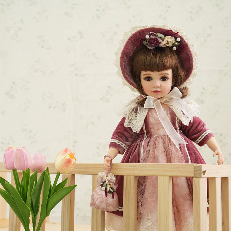 18-Inch/45cm Handcrafted Antique Bisque Porcelain Doll Dress-up Dolls