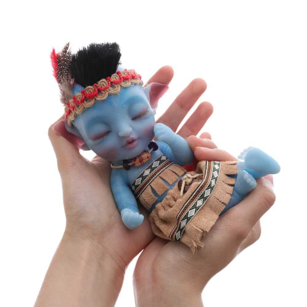 8-Inch/20cm Cute Mini Full Silicone Avatar Reborn Dolls Close Eyes