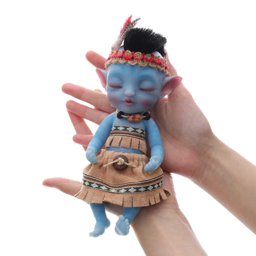 8-Inch/20cm Cute Mini Full Silicone Avatar Reborn Dolls Close Eyes