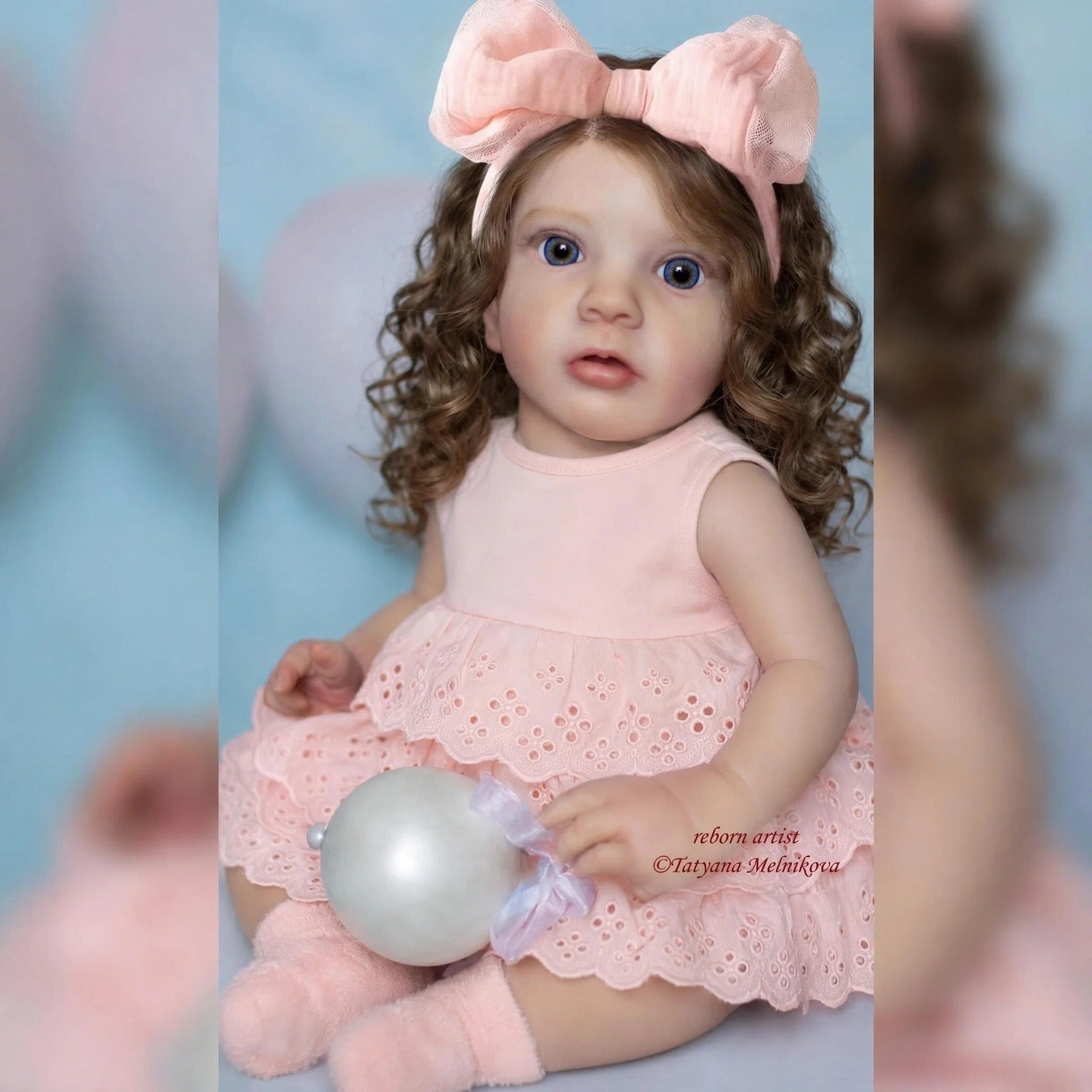21 Inch Huggable with Cloth Body Reborn Doll, Hollow Lace Layer Dress, Perfect Birthday Present