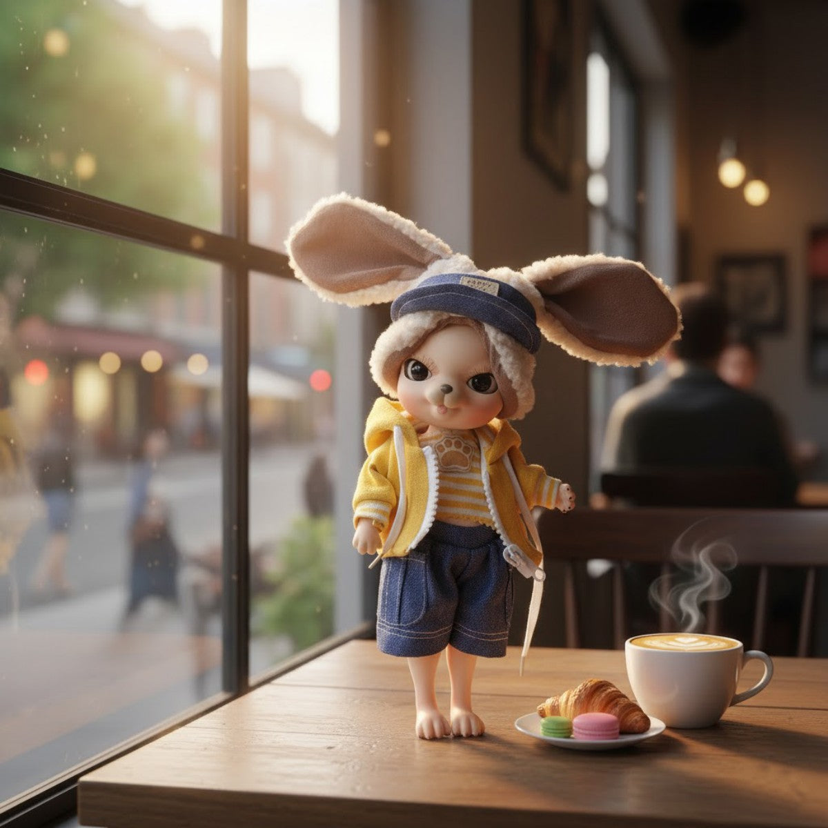 10 inch Cute Animal with Full Ceramic Ball Joint Body with Fluffy Ear Hat Full Outfit Collectible Decor Gift