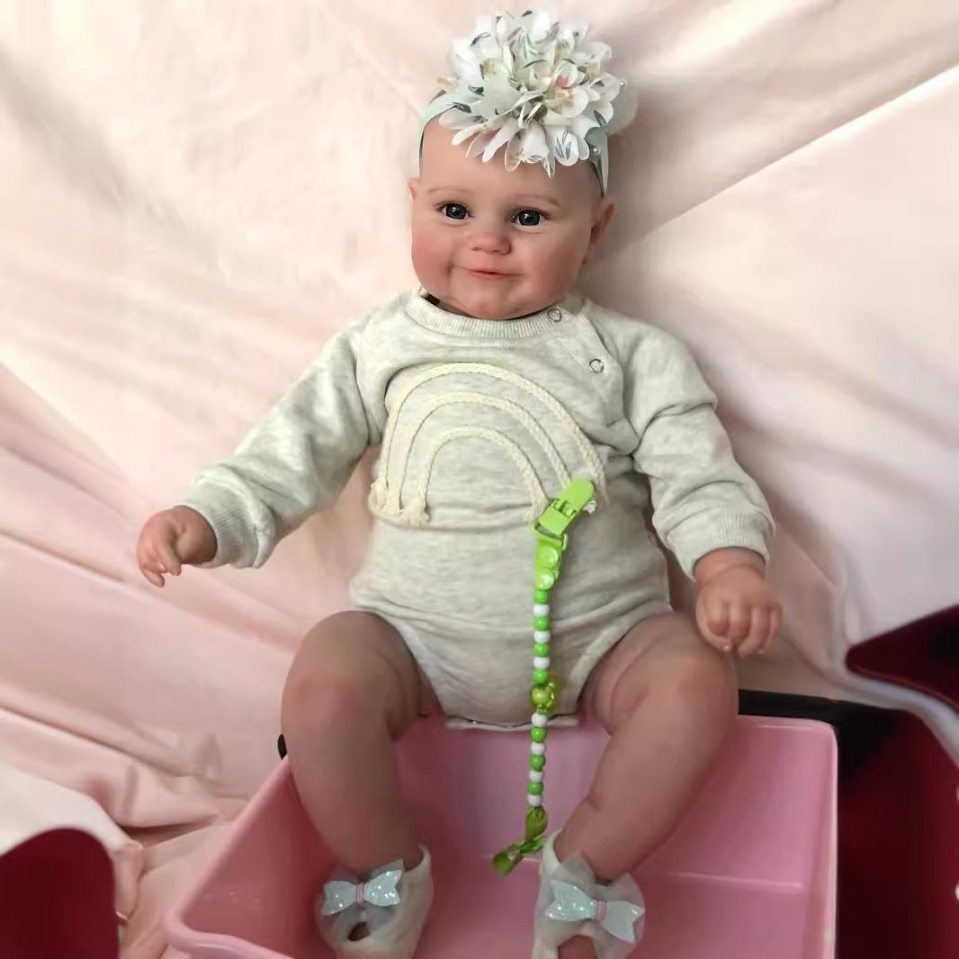 24inch Finished Reborn Dolls Full Body Vinyl Baby Girl Doll Maddie Bath Toys Gift