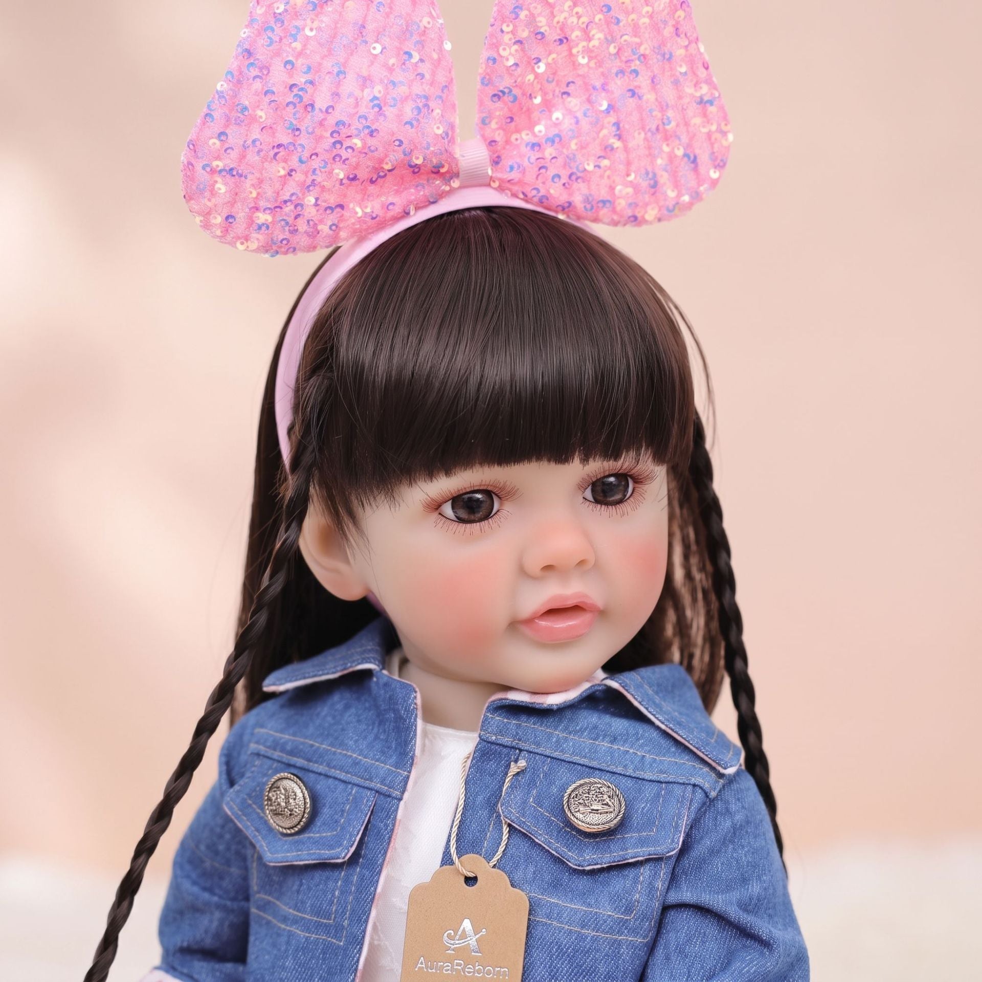 22 inch Reborn Doll with Full vinyl Body standing doll ornaments for gifts
