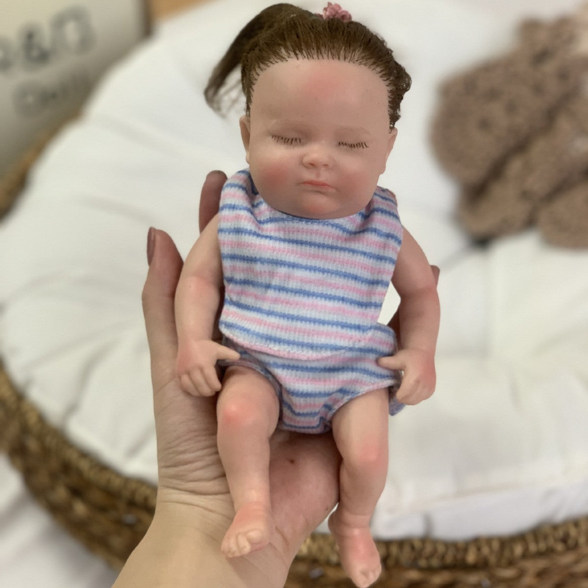 8 inch Ultra Real Touch Full Body Silicone Mini Reborn Doll Washable Reborn Doll for Kids Gift & Display