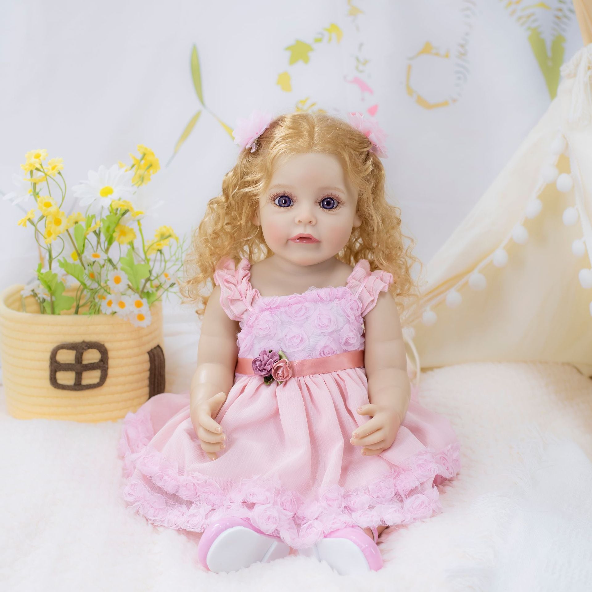 22 Inch with Full Vinyl Body Real‑Looking Reborn Doll, Sweet Gift Option for Children & Adults on Special Occasions