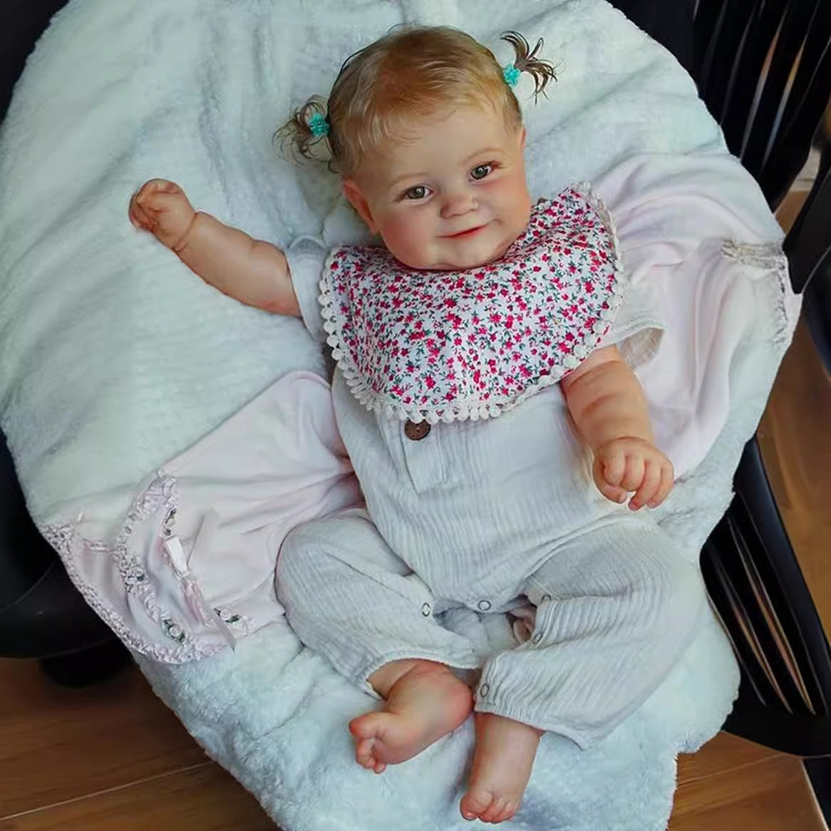 24inch Reborn Doll Cloth Body Lifelike with Visible Veins Real Doll for gifts