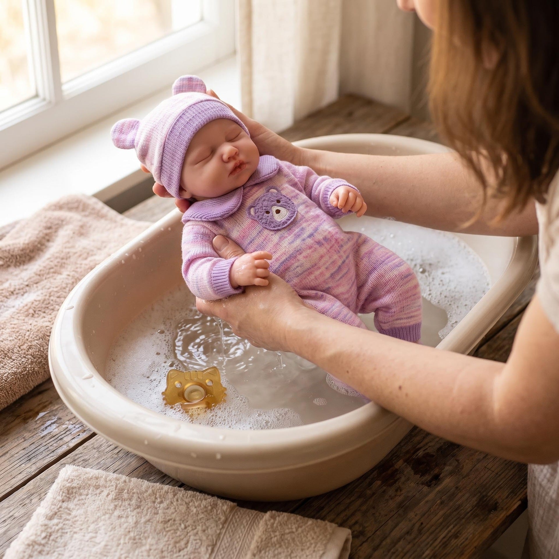 12 Inch Full Silicone Sleeping Newborn Doll, Soft Silicone Material, Thoughtful Gift for Birthdays & Holiday Gatherings