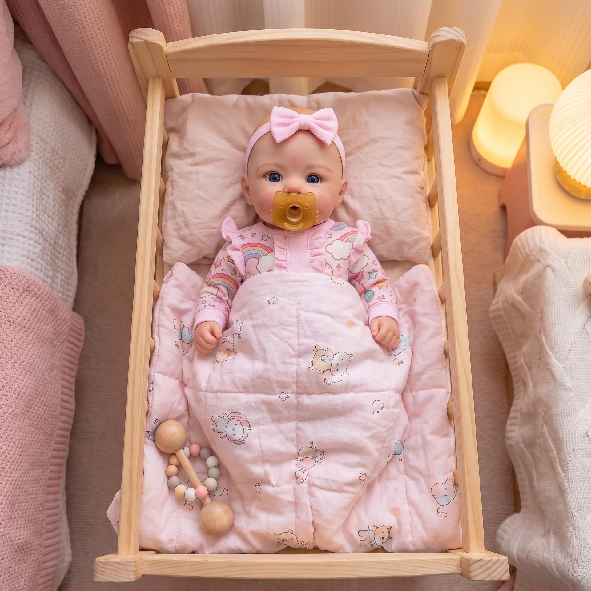 16 Inch Full Silicone Baby Doll, Vibrant Unicorn‑Print Outfit, Memorable Gift for Birthdays and Holiday Celebrations