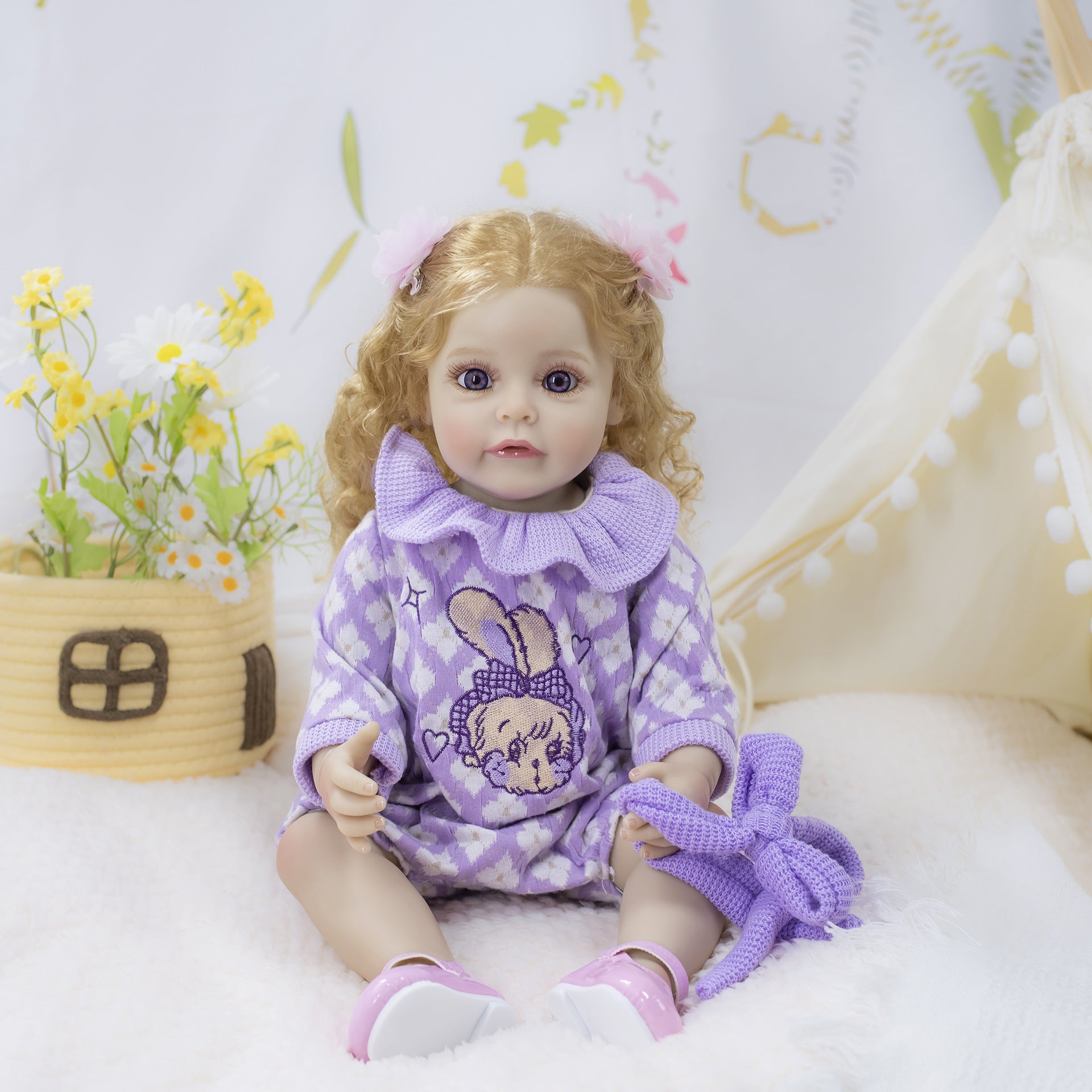 22 Inch with Full Vinyl Body Real‑Looking Reborn Doll, Sweet Gift Option for Children & Adults on Special Occasions