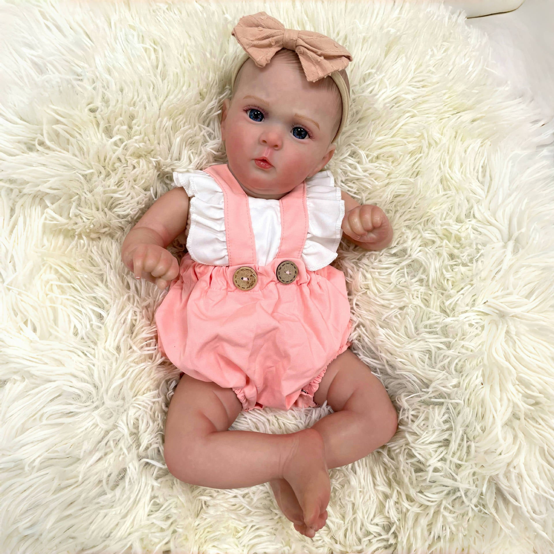 19Inch Realistic Reborn Baby Doll with Cloth Body Handcrafted Newborn Doll Gift Toy for Little Girls Collectors