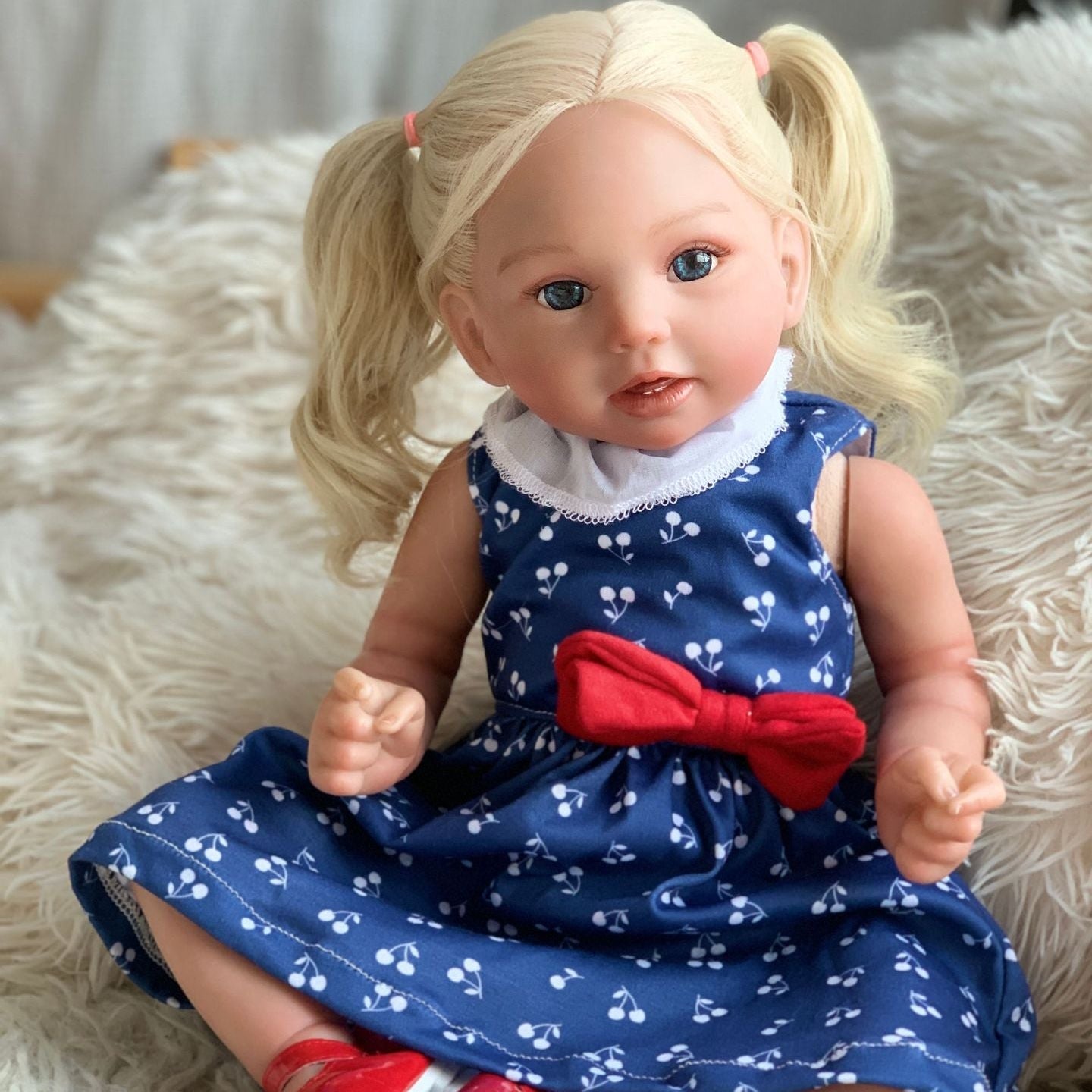 20 Inch with Cloth Body Blonde Reborn Toddler Doll, come with different styles, Birthday & Holiday Companion Gift