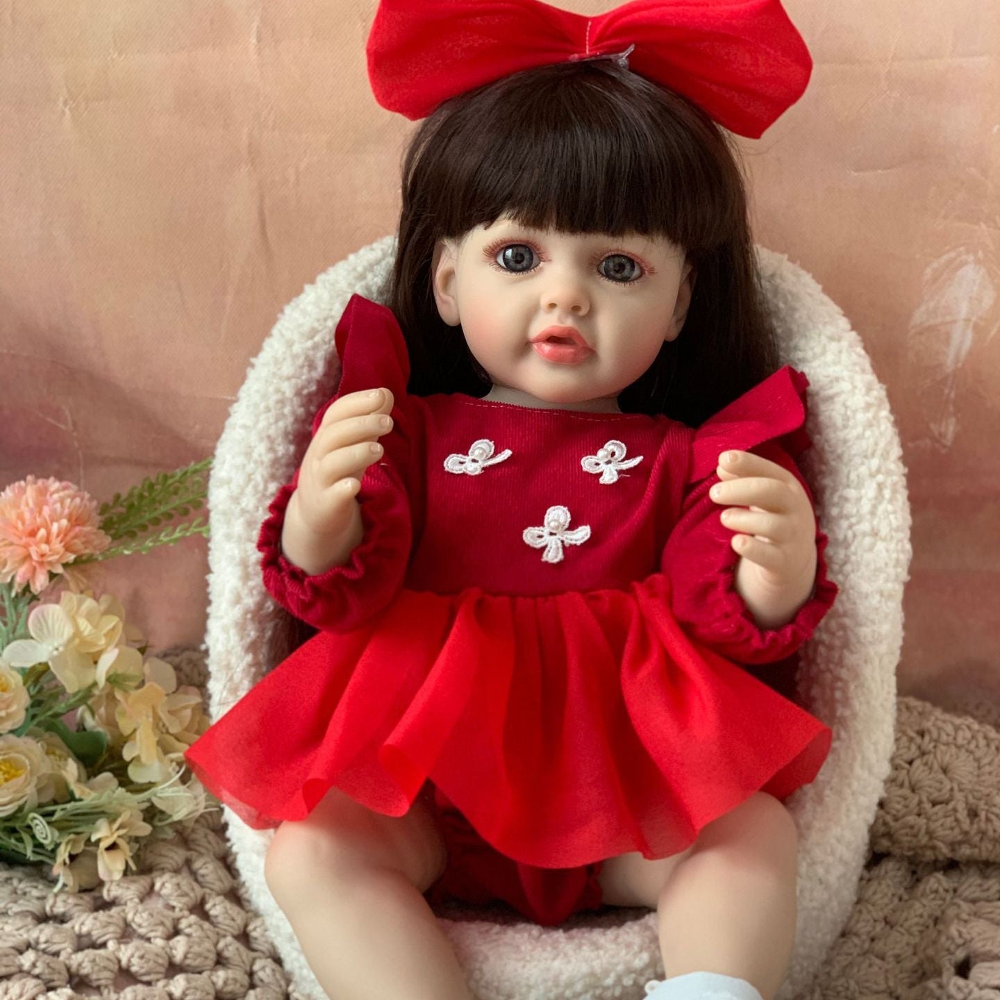 22 Inch with Full Vinyl Sound‑Sensor Reborn Doll, Interactive Companion Toy for Kids & Adults, Gift Choice for Birthdays & Holidays