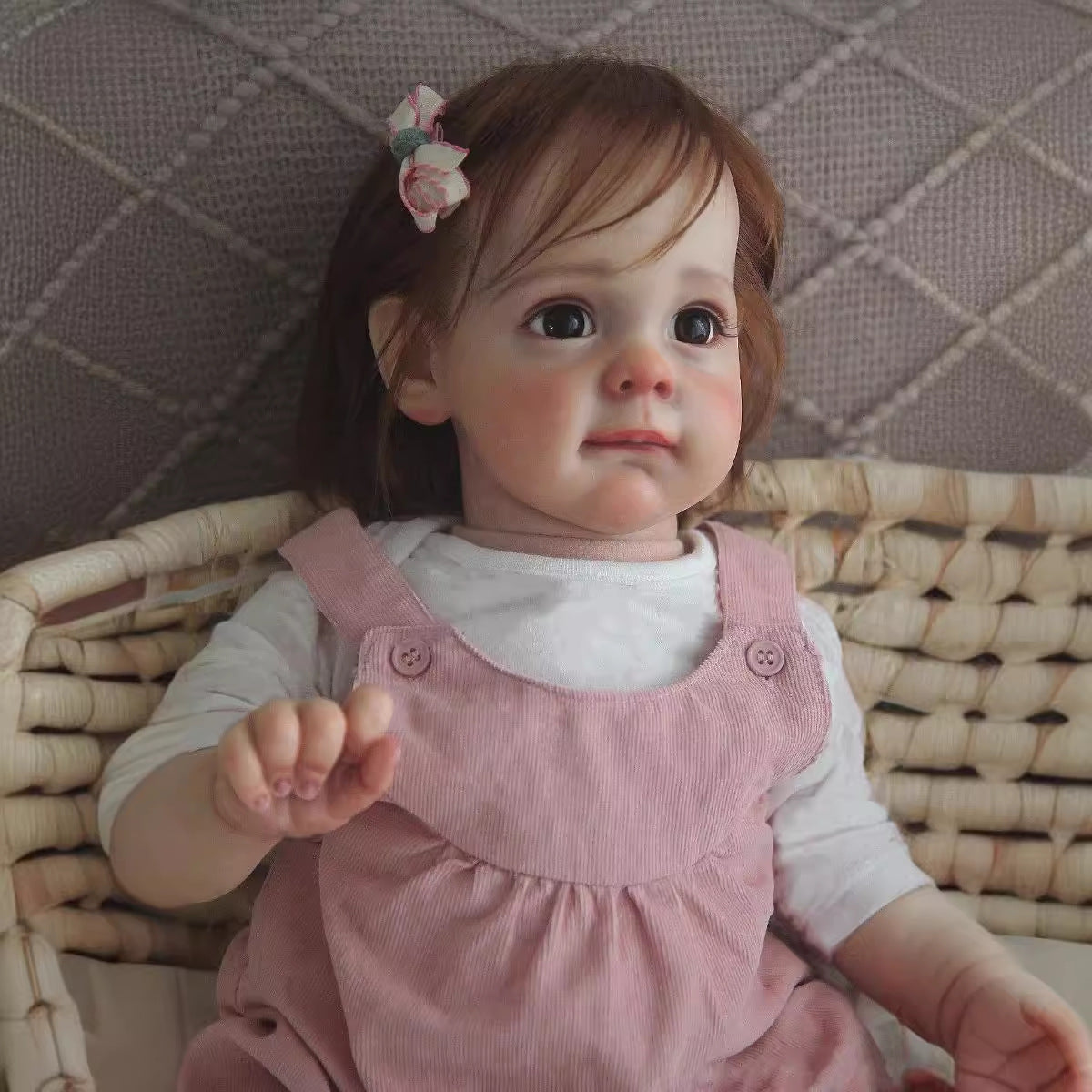 24inch Reborn Baby Dolls Girl Toddler Handmade with Cloth Body Lifelike Newborn Gift Doll
