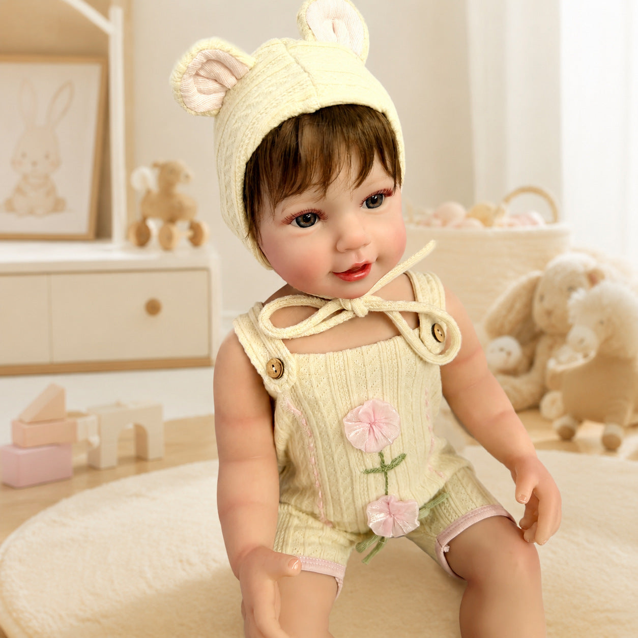 22 Inch Full‑Body Vinyl Doll, Lifelike Baby Design with Pacifier, Wonderful Gift for Birthdays and Holiday Celebrations