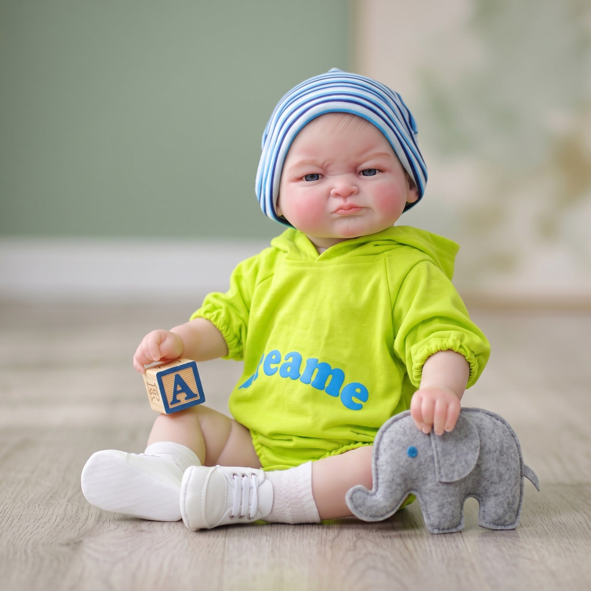 24 inch Hand-painted hair craft reborn baby with Full Vinyl Body children's play house holiday gift collection