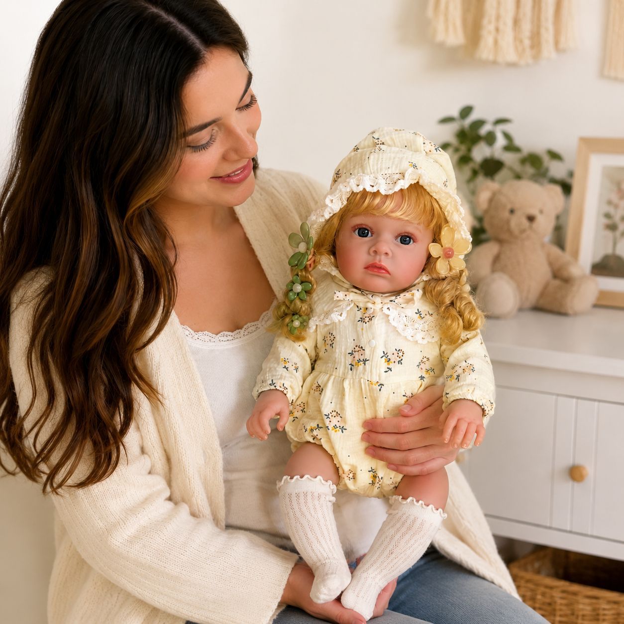 Real‑Looking 24 Inch with Cloth Body Doll, Warm Playmate for Kids & Adult Doll Lovers for Special Gift‑Giving Moments