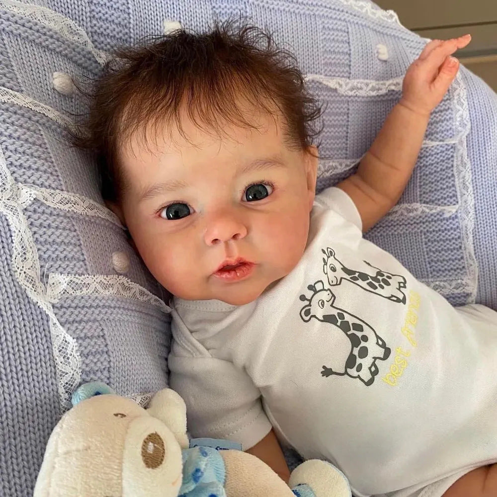 20inch Reborn Dolls with Cloth Body Touch Soft lmplanted Hair Newborn Baby Dolls Toys for Girls Reborn Dolls
