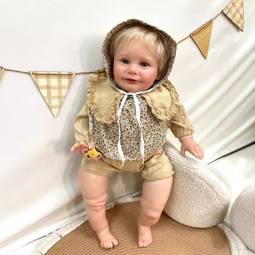 26Inches Handmade Lifelike Reborn Doll Cloth Body 3D Skin Realistic Newborn Baby Play Toy Gift for Girls & Doll Collectors