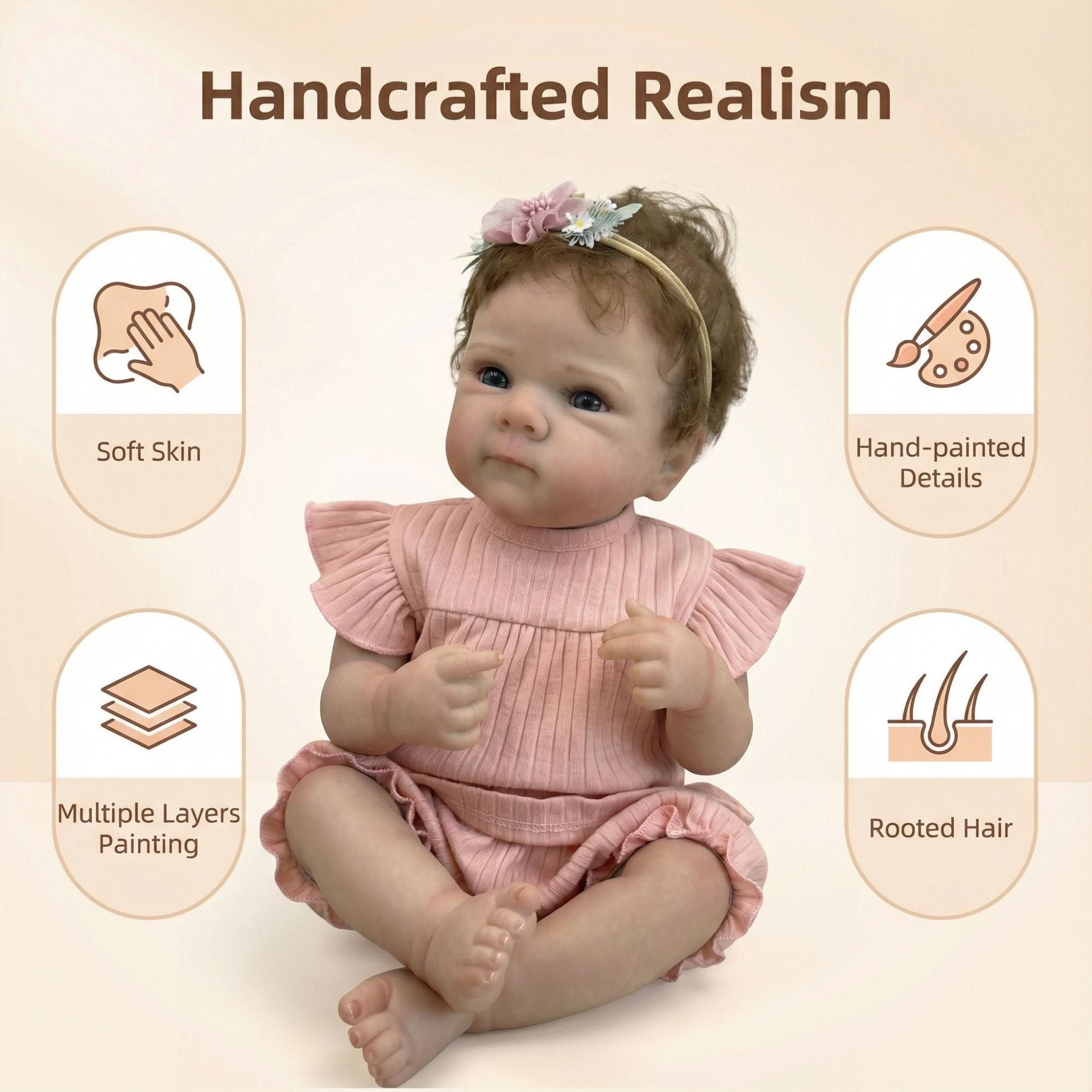 45cm Reborn Baby Doll Bettie Soft Silicone Vinyl Toy Lifelike Baby Doll Christmas Gift for Grils