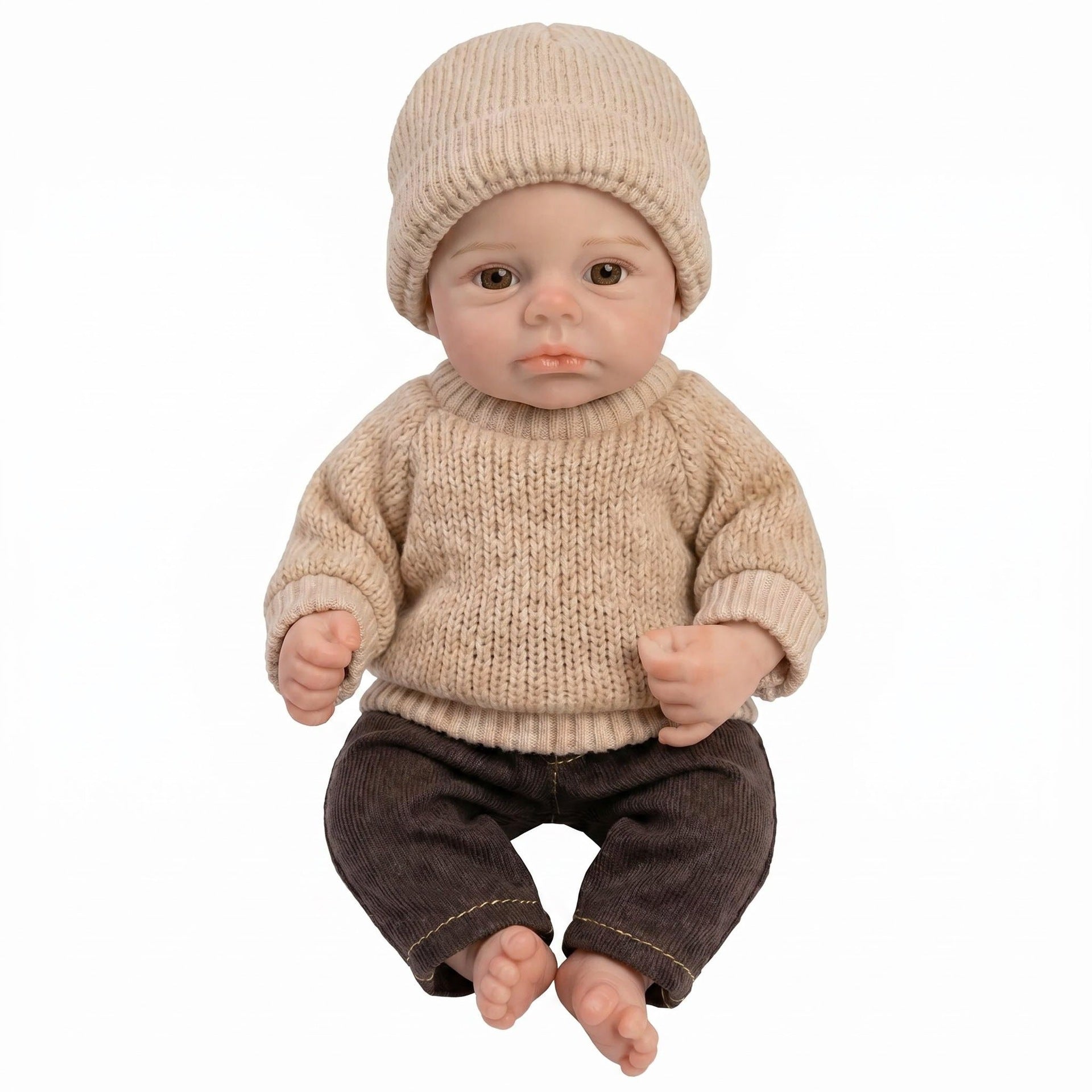6 Inch with Full Silicone Body Reborn Doll Lifelike Real Skin Vein Texture Hand Painted Newborn Doll Complete Outfit Accessories Set