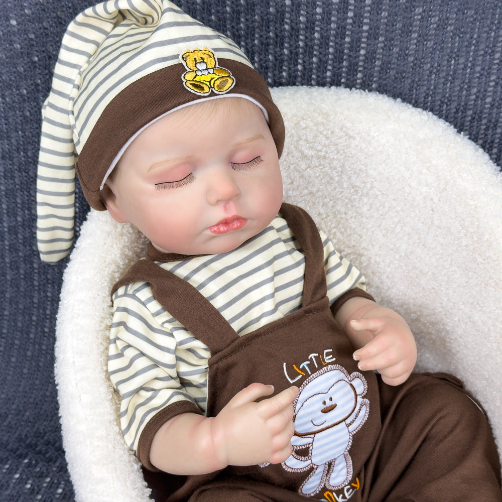 18 Inch Full Vinyl Sleeping Reborn Baby Doll, Birthday & Holiday Gift for Kids & Collectors