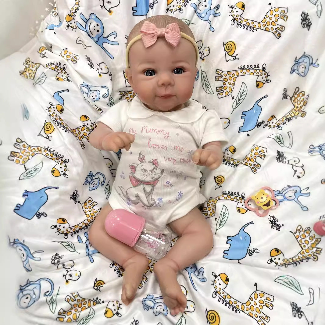 20Inch Realistic Reborn Newborn Dolls with Cloth Body Detailed 3D Skin Handmade Collectible Doll Toy for Girls & Doll Lovers