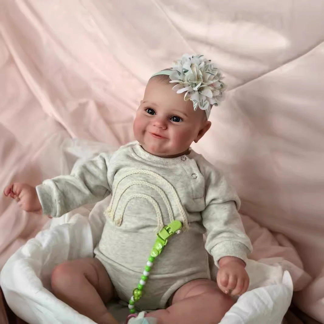 24inch Finished Reborn Dolls Full Body Vinyl Baby Girl Doll Maddie Bath Toys Gift