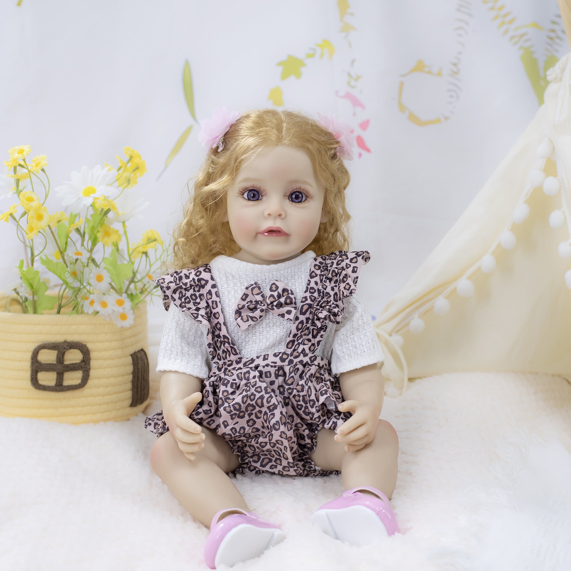 22 Inch with Full Vinyl Body Real‑Looking Reborn Doll, Sweet Gift Option for Children & Adults on Special Occasions