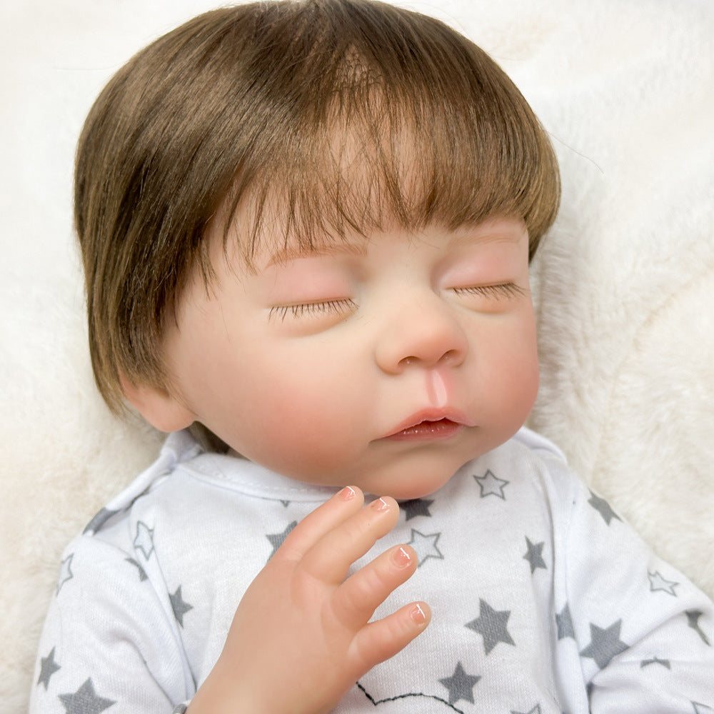 Sentimental Holiday Present, 18 Inch Full Vinyl Reborn Doll, Realistic Baby Companion for Children & Adults